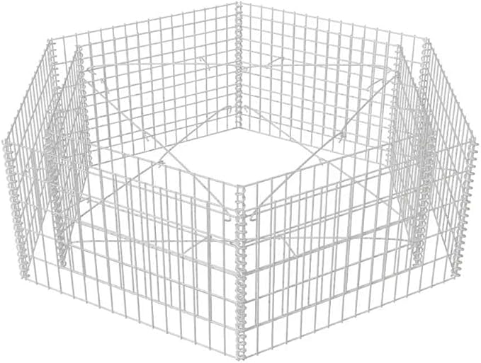 Gabion Raised Bed Steel Welded Wire Fence Galvanized Garden Retaining Wall Landscape Grid Baskets 63x55.1x19.7 in
