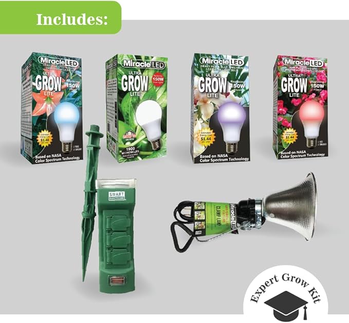 Miracle LED Classroom Gardener Clamp-on LED Grow Light Kit with Sproutmatic Timer Controls 6-Pack (Count of 1)