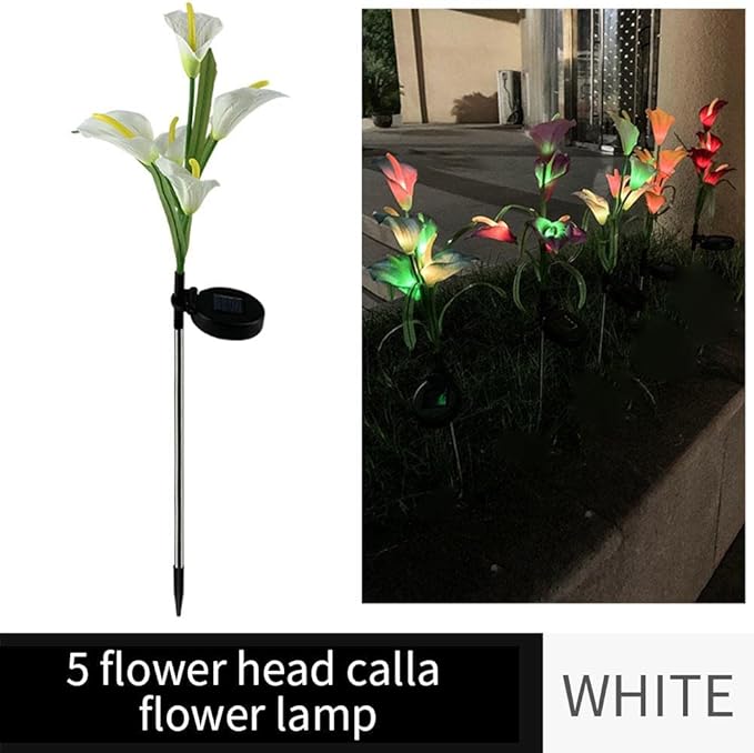 Plant Growing Lamps Multi-Color Solar Flowers Waterproof Stake Lights Path Light 5 Head Landscape Light Garden 7 Color Change