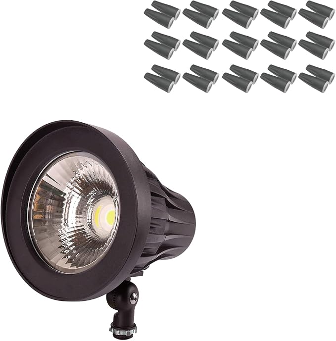 GKOLED 30W 4000k 44° Beam Angle Bullet/Round Outdoor Spotlight with 30-Pack Lengthened Waterproof Wire Connectors
