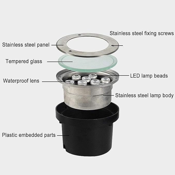 Outdoor Buried Lights - Ground LED Landscape Lamp 12/24V Garden Courtyard Floor Lamp with Remote Control IP68 Waterproof RGB LED Pond Spotlight for Pool Driveway Deck Yard Fence Pathway