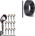 LEONLITE LED Outdoor Landscape Spotlight Bundle 100ft 16/2 Cable 12-Pack 5W 12V Low Voltage Adjustable Pathway Lights 3000K Warm White &amp 1-Pack 100ft 16/2 Low Voltage Landscape Lighting Cable B
