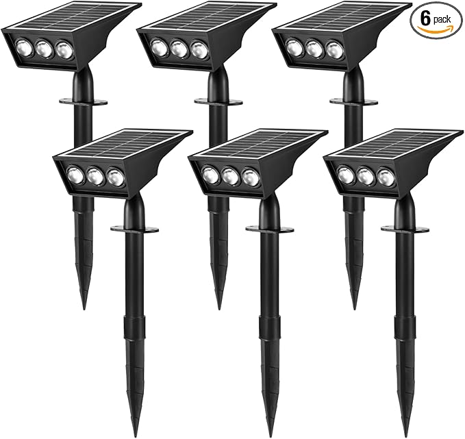 Solar Spot Lights Outdoor RGB Solar Landscape Spotlights IP65 Waterproof Adjustable Light House Lights Colorful Spot Light for Yard Garden Pathway (6)
