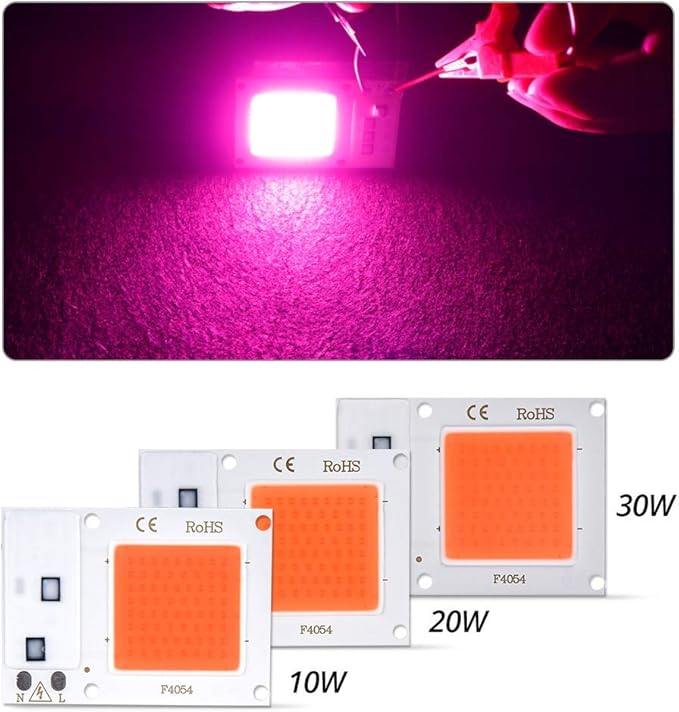 Fengyan Home Bulbs 10pcs LED Phyto Lamp 10W 20W 30W 110V 220V Full Spectrum Growing Lamps Floodlight Source Indoor Tent Greenhouses Plants Seeding Household Lamp ( Plug Type : 220V  Wattage : 20W )