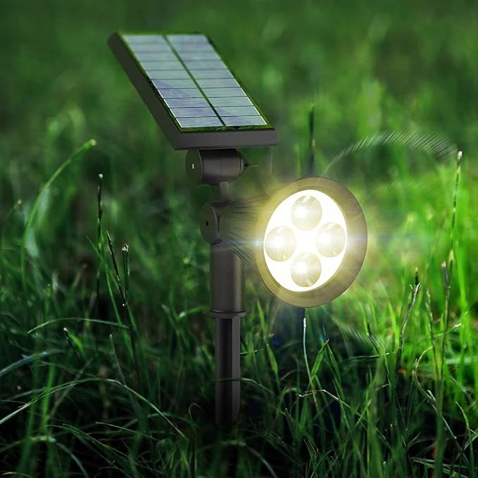 SOLVAO Solar Spot Light for Outdoor | Ultra Bright Wireless IP65 Waterproof | Auto On/Off Adjustable 270° | for Driveway Landscape Fence Yard Palm Tree | Keep All Year Long | Warm White