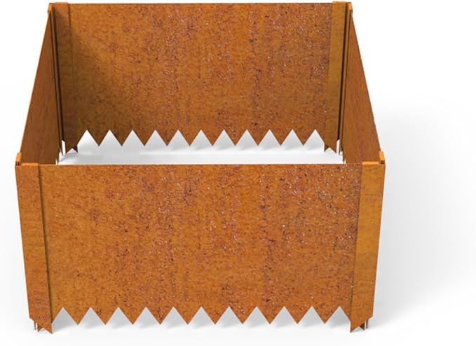 Cor-Ten Steel Raised Planter with Rust Patina Finish Pre-Rusted Cor-Ten Raised Garden0 Bed Kit2FT x 2FTx 14IN
