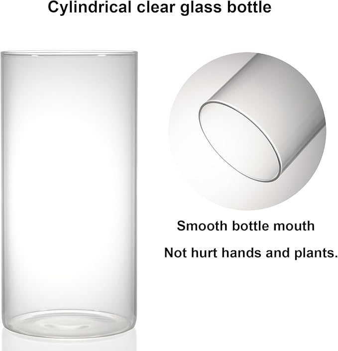 Desktop Glass Plant Terrarium with Grow Light (H:7.8 D:4) for Succulent Moss Miniature Gardening Landscape Betta Fish Tank Office Home Decoration Plant Lovers Gifts