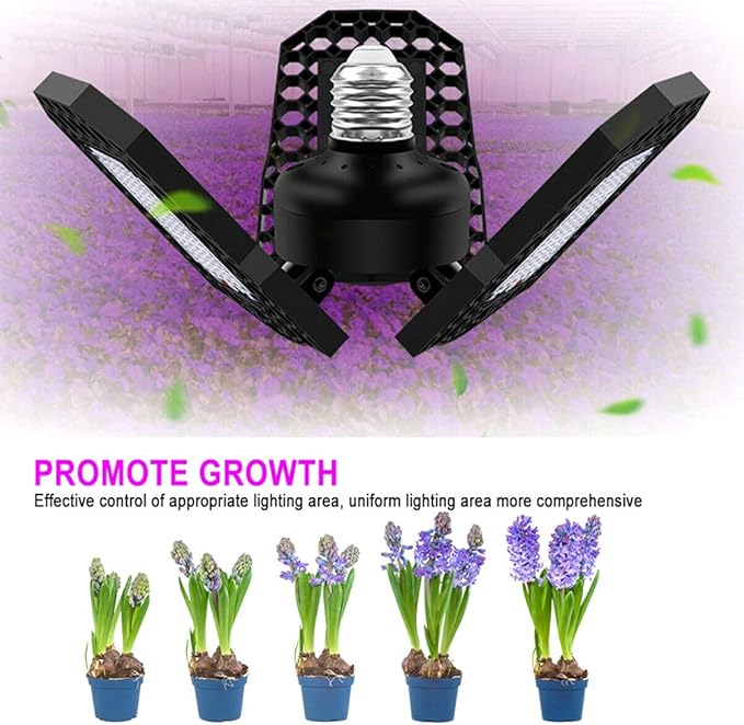 Full Spectrum LED Plant Grow Lamp Foldable 144Leds Plant Light E27 Waterproof Phyto Lamp for Indoor Plant/Seedlings/Greenhouse
