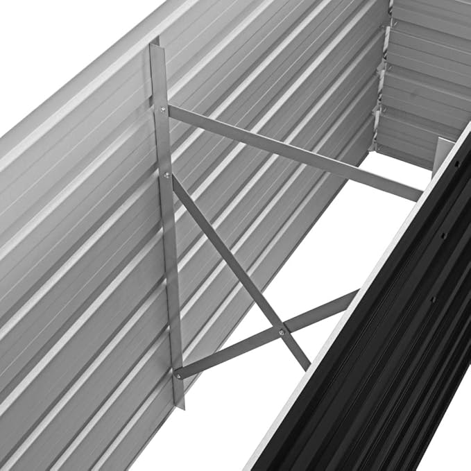 Garden Raised Bed Anthracite 63x15.7x30.3 Galvanized Steel