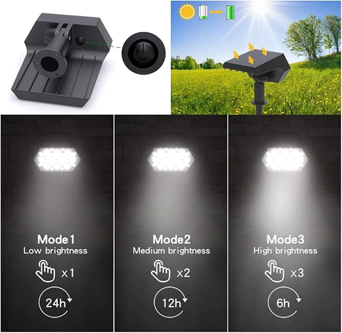 Solar Spot Lights Outdoor92 LED 3 Modes Solar Landscape SpotlightsSolar Powered Security Lights IP65 Waterproof Wall Lights for Walkway Yard Garden Drivewaywarm light4 pcs (Warm Light 8 pcs)