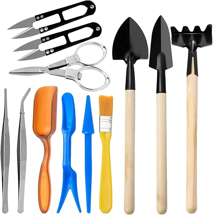 Mini Garden Planting Tool Set Bonsai Succulent Transplanting Miniature Fairy Gardening Hand Tools Flower Vegetable Potted