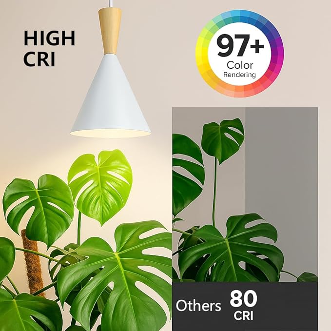 Hanging Grow Lights for Indoor Plants Full Spectrum with Timer and 15FT Power Cord 20W Pendant Plant Lights for Indoor Growing Large Tall Plant Garden Flowers Greenhouse(White)