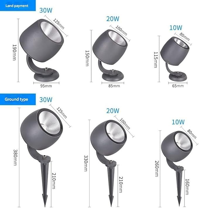 Rotation Spotlight - Lawn Lights 270° Park Tree Lights Outdoor Decorative Round Flood Lamp IP65 Waterproof 85-265V for Garden Villas Path Landscape Lighting(A-Warm White(30W))