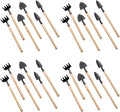Yardwe 24pcs Mini Gardening Tools Set - Miniature Rake Trowel and Shovel with Smooth Wood Handle for Planting Transplanting and Bonsai Care