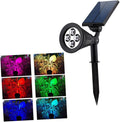 NUOBESTY 2 Pcs Solar Spotlights Waterproof RGB LED Landscape Lamp for Outdoor Lawn Garden Lights Ground Connector Design 4 LED Lighting for Patio and Pathway