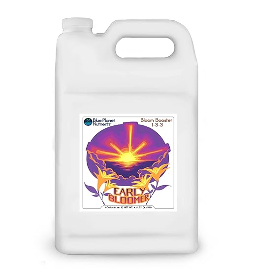 Early Bloomer Bloom Booster (128 oz/Gallon) Blue Planet Nutrients | Phosphorous &amp Potassium Supplement | for All Fruiting &amp Flowering Plants