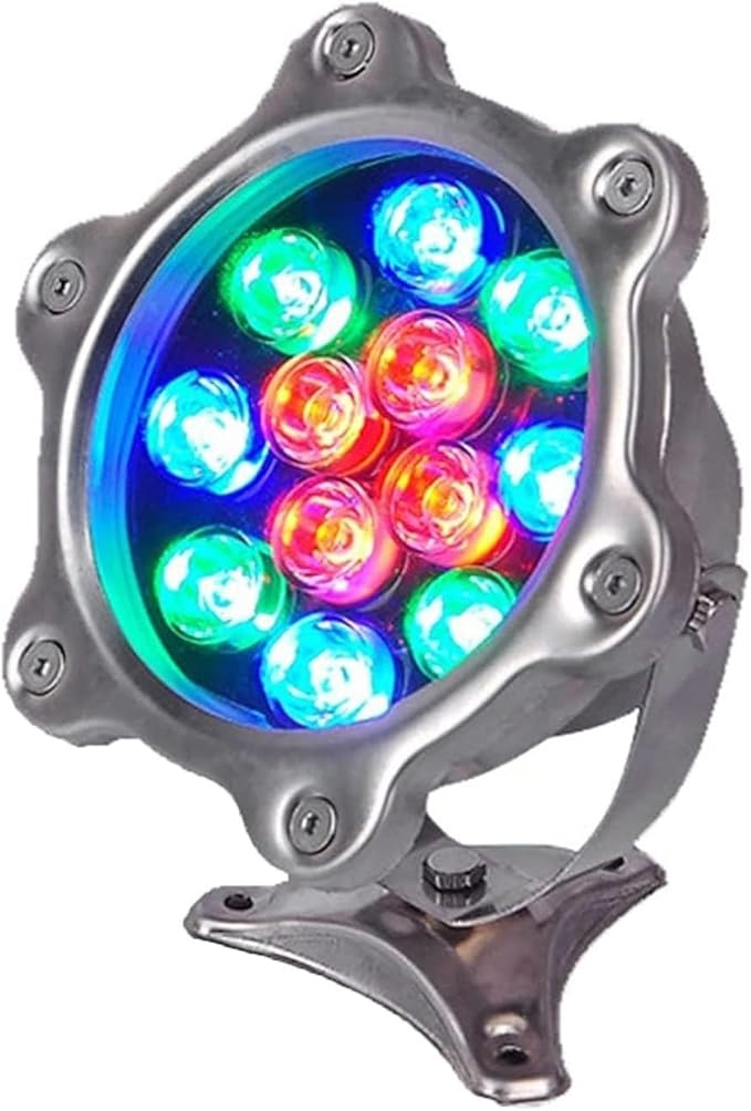 Outdoor Landscape Spotlight - IP68 Waterproof Submersible Fountain Light AC12/24V Low Voltage Recessed Pond Lamp for Garden Stairs Swimming LightingAC12V(9W)