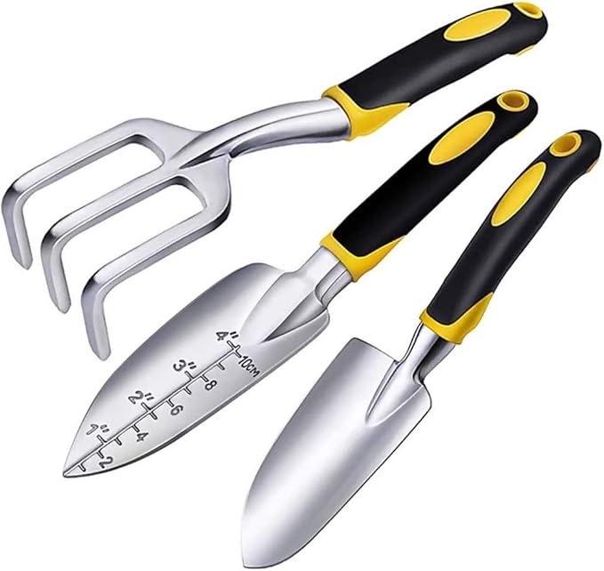 3PCS Mini Garden Tools Sets Durable Gardening Hand Tool Ergonomic &amp Rust Resistant for Women Kid Men Gardener
