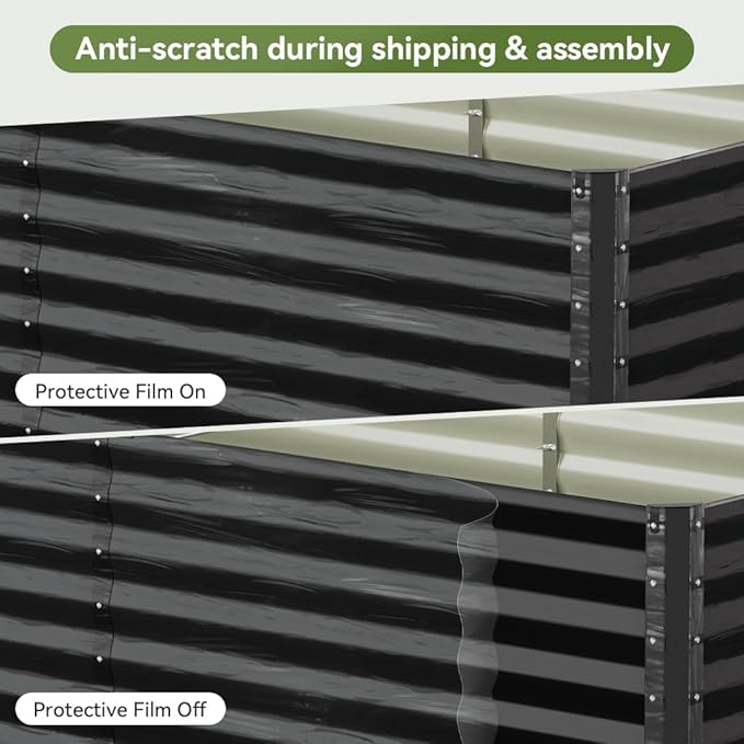 COMHOMA Galvanized Raised Garden BedLarge Metal Planter Box for Outdoor VegetablesCorrugated Steel Herbed Plants ContainerExtra Deep Gardeners Kits with Open Bottom (2 8x4x2FT)