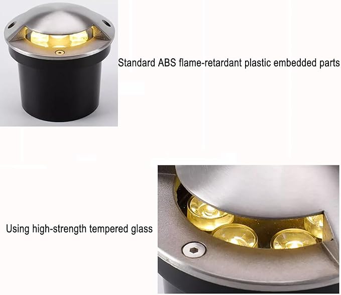 Outdoor Landscape Lamp - LED Buried Lights Warm White AC 110V Recessed Lighting Spotlight IP67 Waterproof Garden Decoration Ground Light for Driveway Sidewalk Garden Easy to Install