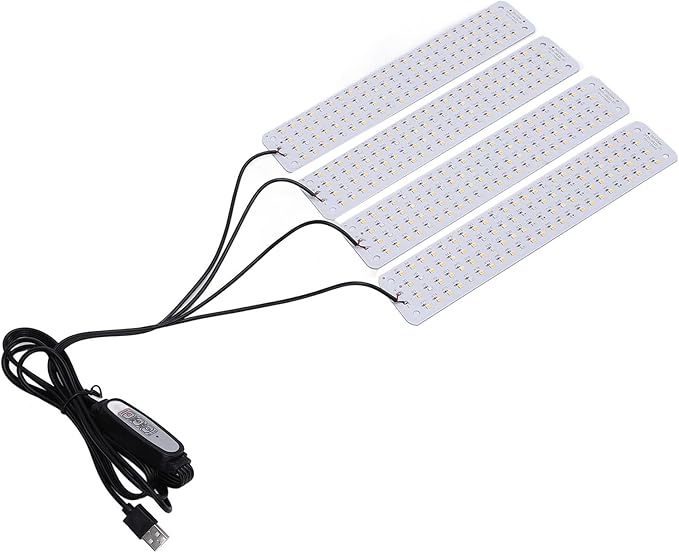 SUNGOOYUE Dimmable LED Grow Light Panel 384 LEDs Smart Timing 4 Brightness Levels Promote Plant Growth Memory Function Brightness Adjustment from 25% to 100% Aluminum Material