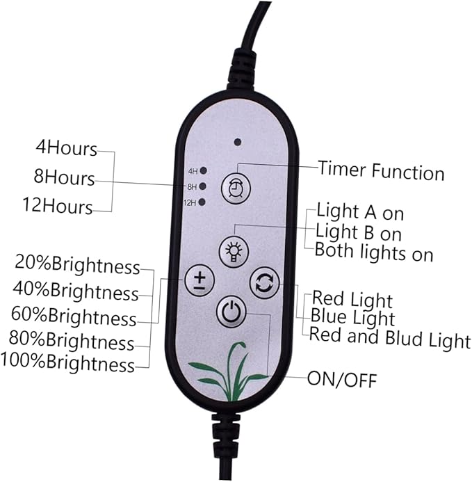9w Led Grow Light Dimmable Levels for Indoor Herb Garden Full Plant Grow Light Timer for Indoor Plants for Fruit Vegetable Garden