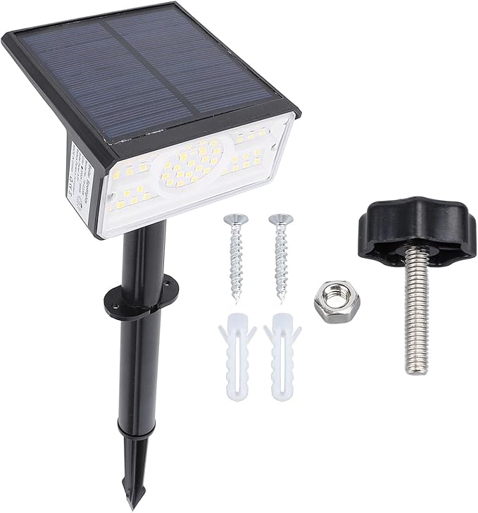 Outdoor Waterproof Spotlights 49 LEDs Solar Landscape Light - Bright Illumination IP65 Weather Ideal for Garden Yard Lawn (Warm Light)