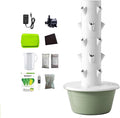 Indoor Hydroponic GardenTower with LED Grow Lights Self-Watering Hydroponics System with Pump Timer Controller Planting Kit for Growing Herbs &amp Vegetables 9Layer