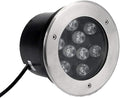 Outdoor Buried Lamp IP67 Waterproof Recessed Landscape Lights Stainless Steel Round Spotlight AC85-265V Low Voltage Floodlight for Villa Patio Lawn Lighting(Blue Light15 W)