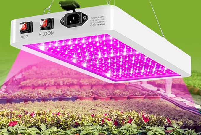 2PCS1000W Red Blue Plant Grow Lights Led Full Spectrum Fill Lamps Veg/Bloom Modes&ampDimmable Equipped With A Panel Light AC100-277V With UV IR Suitable For Greenhouse Tent Hydroponic Cultivation US