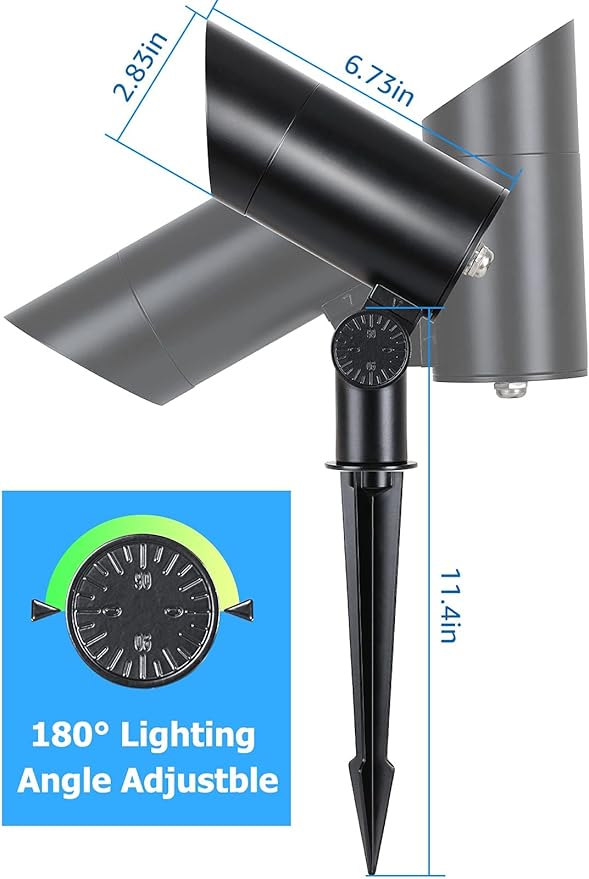 SUNVIE 30W Spot Lights Outdoor LED Spotlight 120V 3000LM Ultra Bright Flag Pole Light with Metal Stake Warm White Flood Light Landscape Lighting for Yard Flag Tree Garden 6 FT Cord with Plug 2 Pack