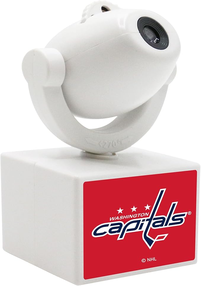 Sporticulture NHL American Hockey Washington Capitals LED Mini Spotlight Projector – 6 Team Logos Portable &amp USB Rechargeable – for Game Day Parties Dorm Rooms &amp More (No Button Batteries Re