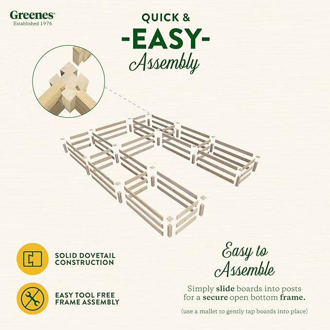 Greenes Fence Original Pine Raised Garden Bed 8' x 12' x 10.5 U-Shaped Bed - Made in USA with American Pine