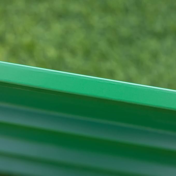 40'' x 16'' Hexagon Metal Raised Garden Bed Elevated Large Corrugated Galvanized Steel Planter Box w/Install Gloves for Backyard Patio to Grow Vegetables Herbs and Flowers Green