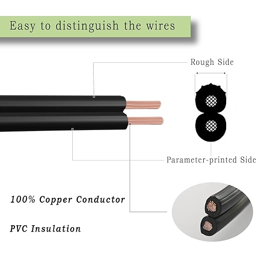 14/2 Low Voltage Landscape Lighting Wire 250ft 14AWG*2C Waterproof Pure Copper Outdoor Direct Burial 250 feet Black