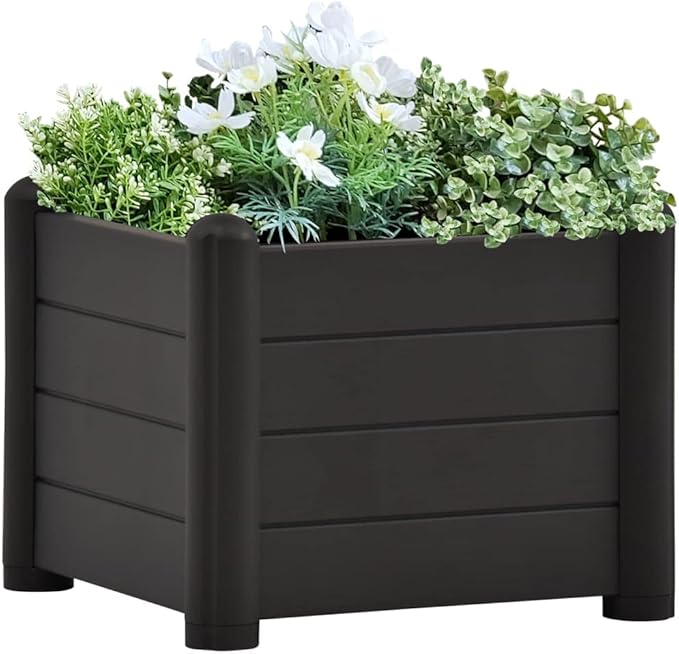 Garden Raised BedGarden PlantersGarden CenterpiecesGarden BedsRaised Beds for Growing FlowersHerbs and FruitsPP Anthracite 16.9x16.9x13.8
