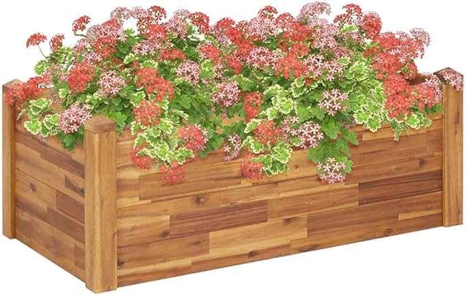 SKM Garden Raised Bed 43.3x23.6x17.3 Solid Acacia Wood