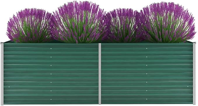 Garden Raised BedFlowerpotsPlantersRaised Garden PlanterRaised Planter Boxfor Indoor Outdoor VegetablesFruitsPotatoFlowersGalvanized Steel 94.5x31.5x31.3 Green