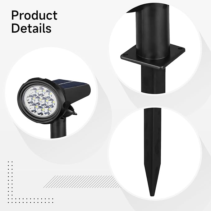 Outdoor Solar Spotlights Garden Decoration 2 Pcs Solar Projection Lights Landscape Lighting Rgb Warm White Waterproof Energy Efficient Simple Installation