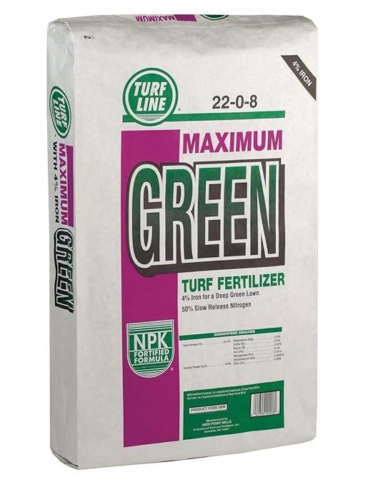 Maximum Green Turf Fertilizer 22-0-8 (Step 3 Max Green Program) - Iron for a Healthy Lush Grass Lawn with Slow Release Nitrogen (5000 Square Feet)