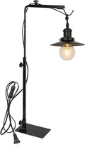 Free Standing Plant Grow Stand Adjustable Height 5.9 Feet Plug Cord with Timer Switch E26 Base Black Metal Shade Simple Design (Bulb Not Included)