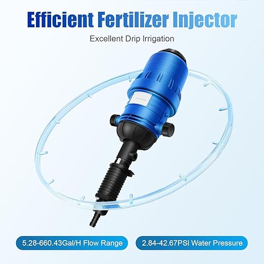 Adjustable Fertilizer Injector Dispenser Water Powered Drip Feeder Dosing Pump Drip Irrigation Injector with One Tube Automatic Liquid Doser Dispenser for Garden Greenhouse Agriculture