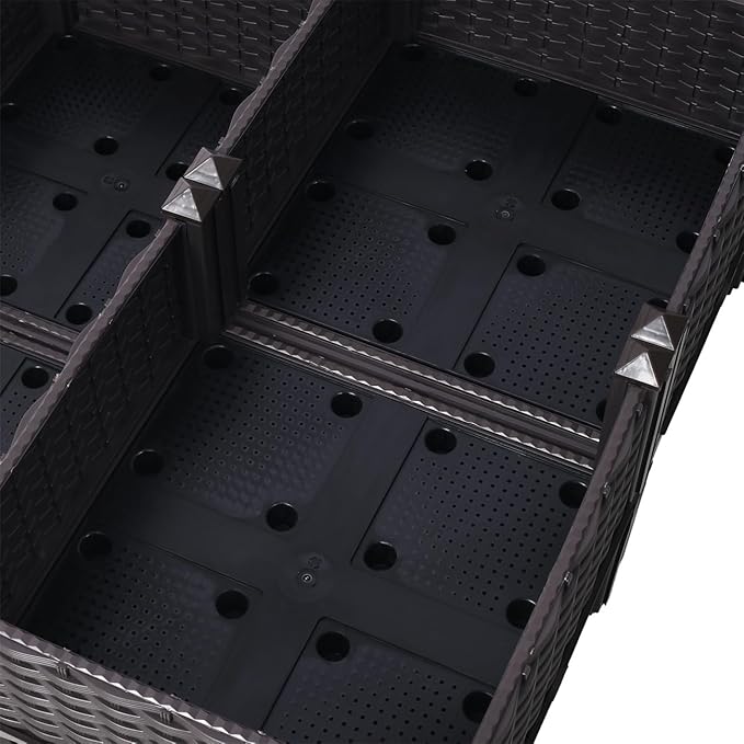 4 Piece Raised Garden Bed with Legs Self-Watering Planter Box Raised Bed to Grow Flowers Herbs &amp Vegetables
