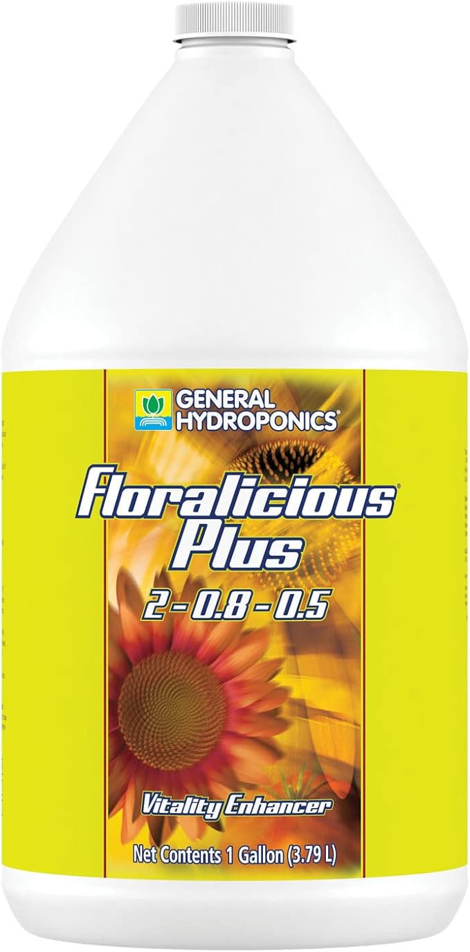 General Hydroponics HGC732207 Floralicious Plus Vitality Enhancer Plant Nutrient 1-Gallon Yellow General Hydroponics Floralicious Plus for Gardening 1-Gallon
