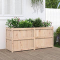 Large Rectangular Garden Planter Solid Pine Wood Untreated Finish 59.1 x 19.7 x 27.6 Inches Ideal for Outdoor Plants Herbs Vegetables
