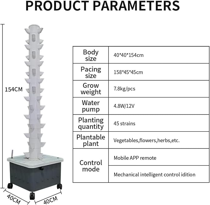 Hydroponic Tower Planting 15 Layers 45 Planting Points Indoor Vertical Gardening Greenhouse Farm hydroponic Planting kit