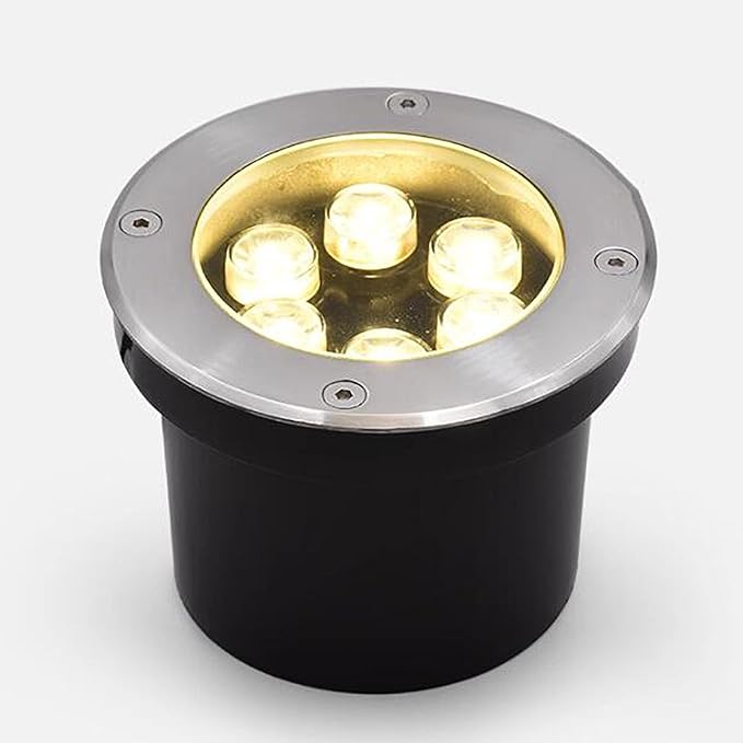 LED Landscape Lights - Outdoor Buried Lights AC 220V Round Embedded Spotlight IP67 Waterproof Ultra-Thin In Ground Pathway Illumination Easy to Install(Yellow36W)