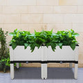 2 Pcs Raised Garden Planter Box BedRaised Indoor Outdoor Flower BedPlastic Elevated Garden Planters BoxVertical Pot Planter Boxeswith Drainage Plugfor Patio Porch Lawn Yard Backyard (White)