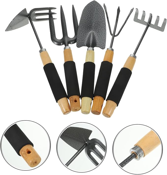 Leaf Scoops Hand Rakes Plant Shovel Gardening Tool Set 5pcs Garden Hand Tools for Planting Weeding Trimming