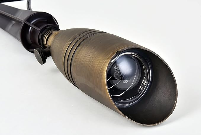Elitco Lighting Modern Bright Home Decorative Outdoor Cast Brass spot Light 3 wx 8.5 h with Spring and an Adjustable knob